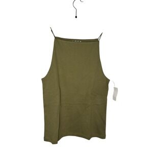 LOFT Women's Olive‎ Green Sleeveless Tank Top Square Neck - Size L